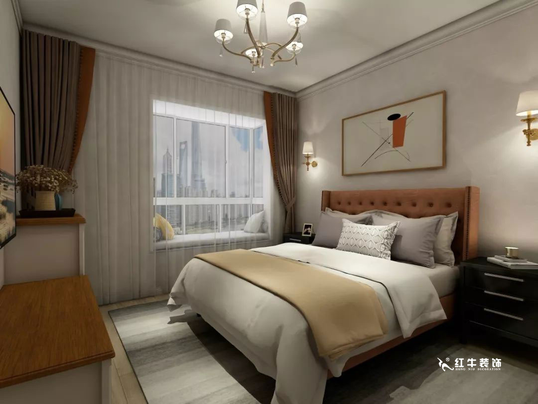 南京万科光明城市115㎡简美风格--适合三代人的家居环境09主卧设计+logo